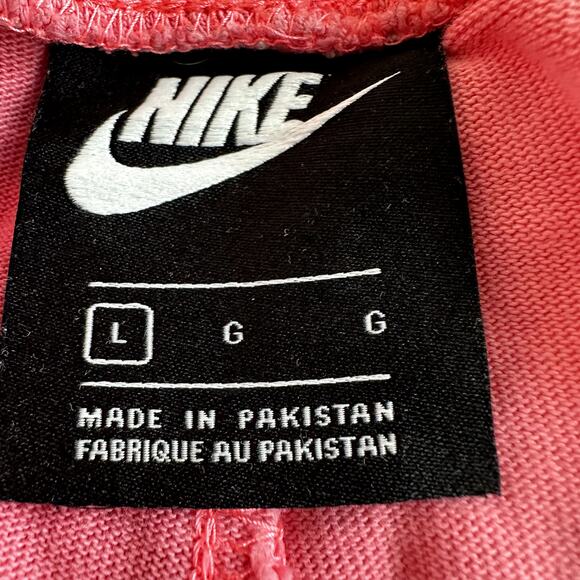 Nike Washed Running Shorts Logo Patch Pull On Side Slit Athletic Pink Large - Picture 3 of 6